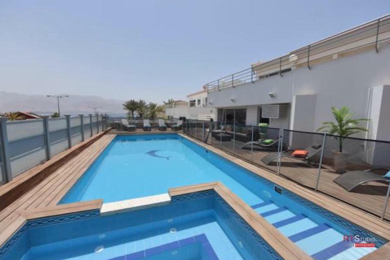 Villa With Heated Pool And Jacuzzi Sea View 300M Front Of The Beach Eilat Extérieur photo